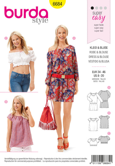 Burda - 6684 Shirt, top, jurk