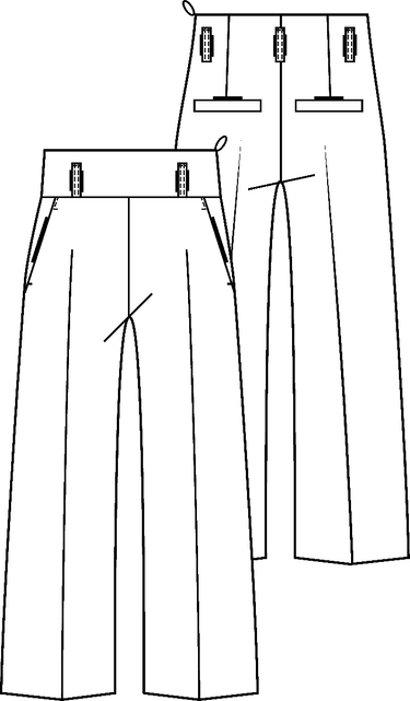 Knipmode 0822 - 16 - Broek modeltekening
