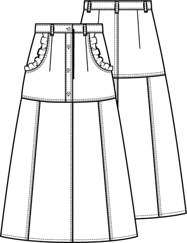 Knipmode 0922 - 16 - Rok modeltekening