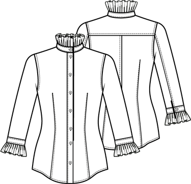 Knipmode 0922 - 17 - Blouse modeltekening