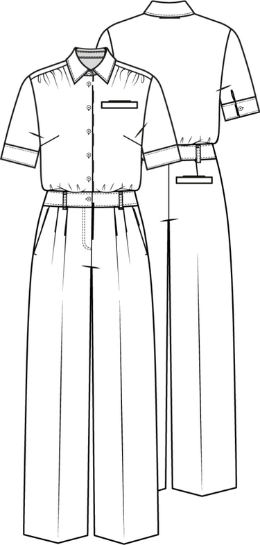Knipmode 0123 - 07 - Jumpsuit modeltekening