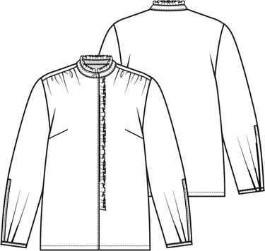 Knipmode 0123 - 10 - Blouse modeltekening