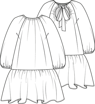 Knipmode 0123 - 11 - Jurk modeltekening