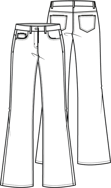 Knipmode 1022 - 01 - Broek modeltekening