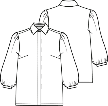 Knipmode 1122 - 04 - Blouse modeltekening