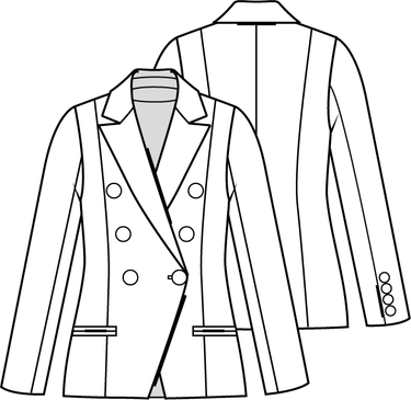 Knipmode 1122 - 18 - Colbert modeltekening