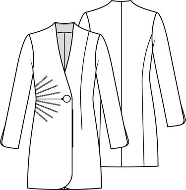 Knipmode 1222 - 02 - Blazer modeltekening
