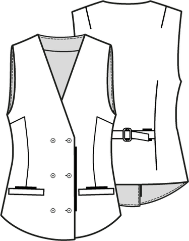 Knipmode 1222 - 04 - Gilet modeltekening