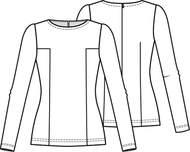 Knipmode 0323 - 10 Top - Modeltekening
