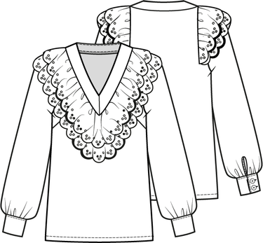 Knipmode - 0323 - 17 Top - Modeltekening