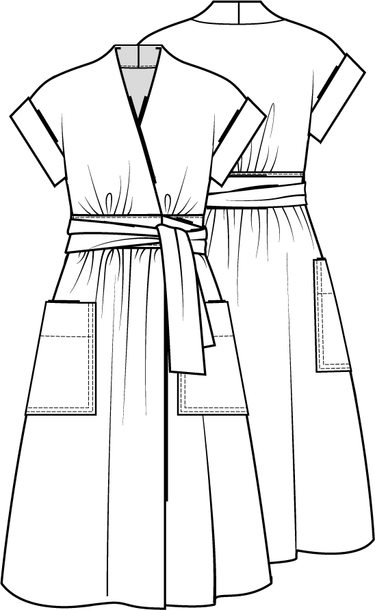 Knipmode 0323 - 18 Jurk - Modeltekening