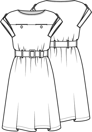 Knipmode - 0323 - 21 Jurk - Modeltekening