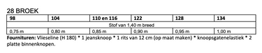 Knipmode 2404-28 broek