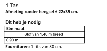 Knipmode 2610-01 tas