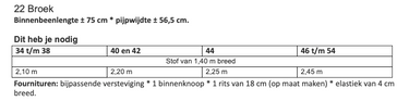 Knipmode 2610-22 broek
