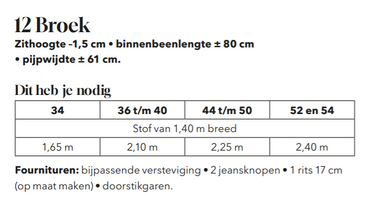 Knipmode 2502-12 broek