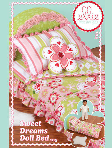 Ellie Mae 105 Sweet Dreams Doll bed - poppenbed met beddengoed en kussentjes