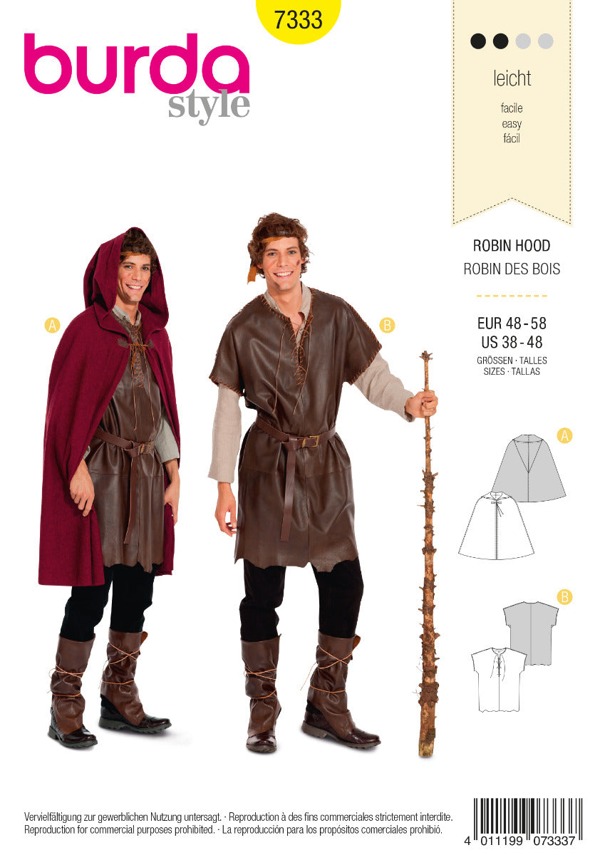 Burda - 7333 Robin Hood - cape en shirt