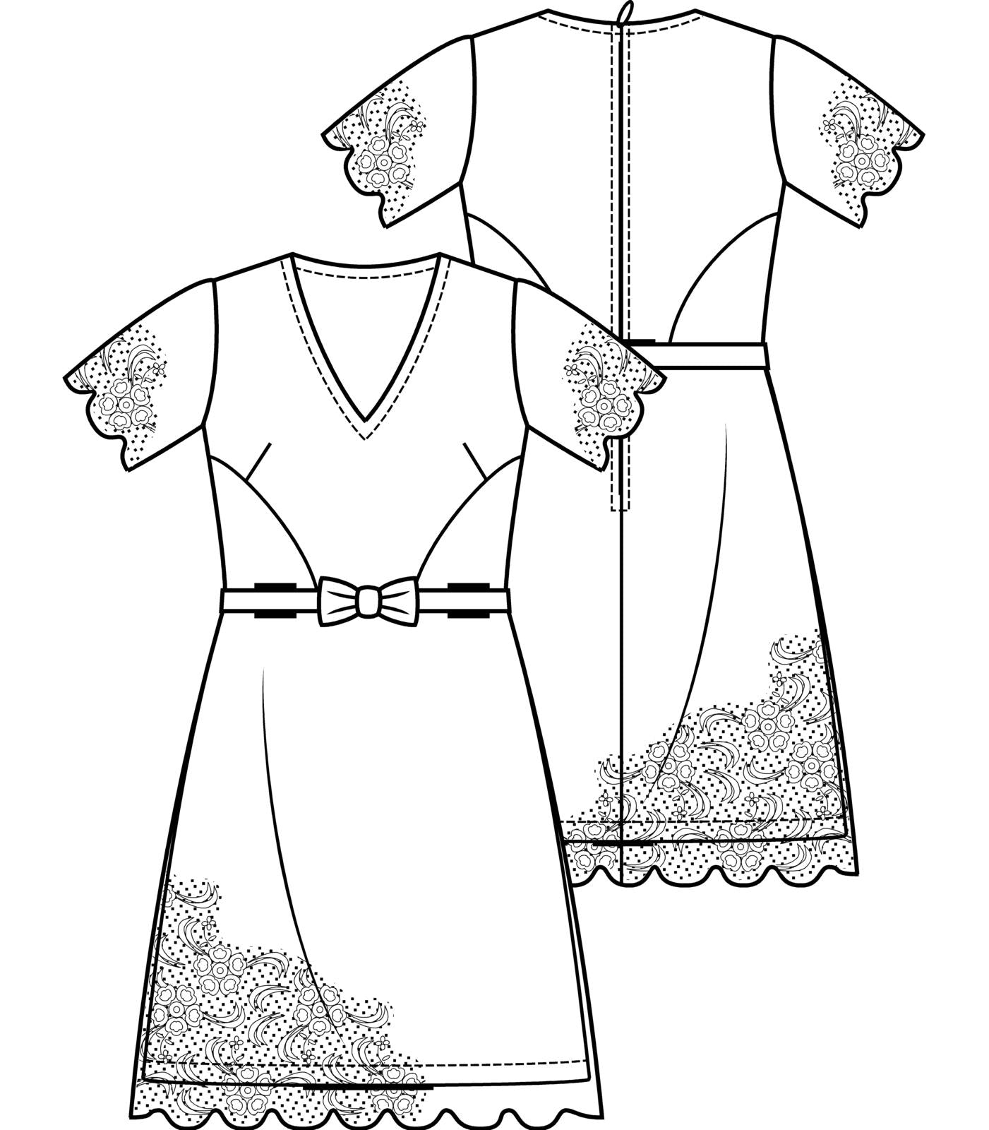 Knipmode 1811-07 jurk