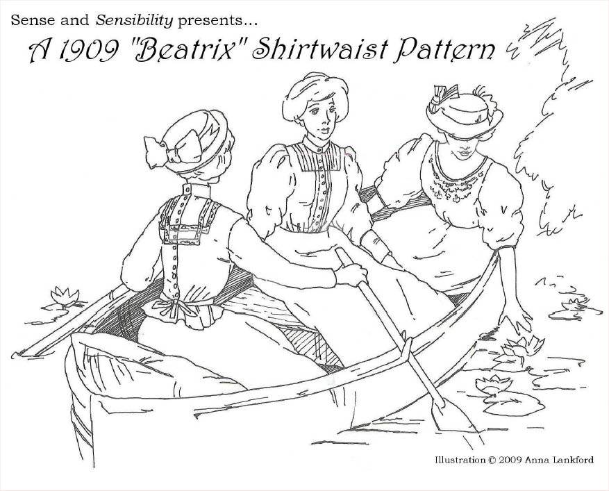Sense and Sensibility - 1909 "Beatrix" shirtwaist pattern