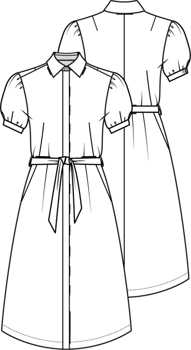 Knipmode 0822 - 02 - Jurk modeltekening