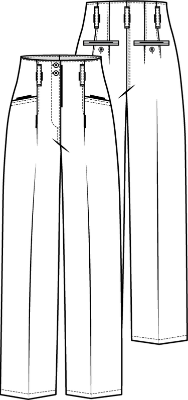 Knipmode 0822 - 09 - Broek modeltekening
