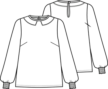 Knipmode 0822 - 11 - Top modeltekening