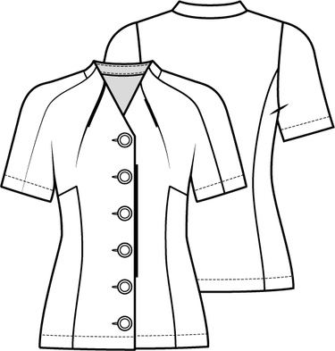 Knipmode 0822 - 14 - Blouse modeltekening