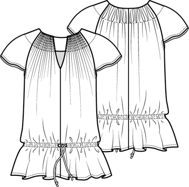 Knipmode 0922 - 03 - Top modeltekening