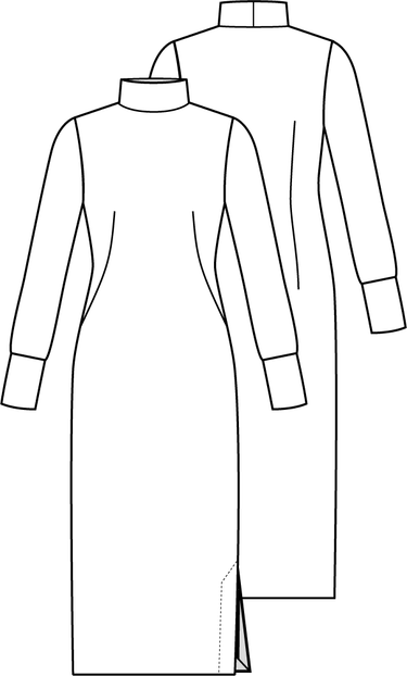 Knipmode 0922 - 12 - Jurk modeltekening