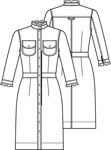 Knipmode 0922 - 15 - Jurk modeltekening