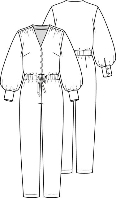 Knipmode 0123 - 06 - Jumpsuit modeltekening