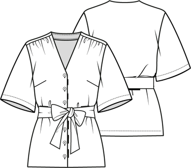 Knipmode 0123 - 09 - Blouse modeltekening