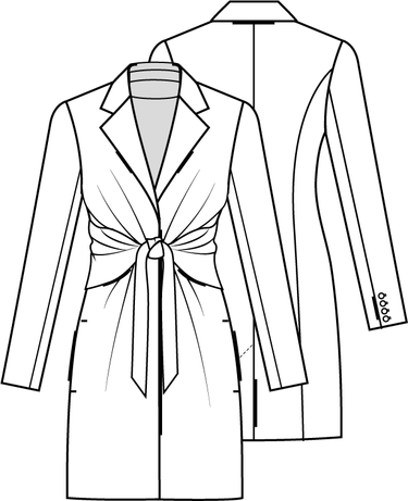 Knipmode 1022 - 02 - Blazer modeltekening