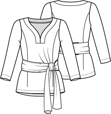 Knipmode 1022 - 09 - Top modeltekening