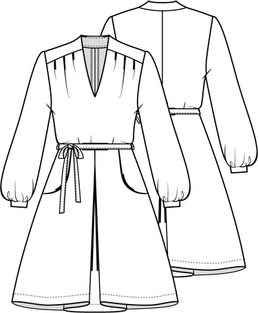 Knipmode 1022 - 12 - Jurk modeltekening