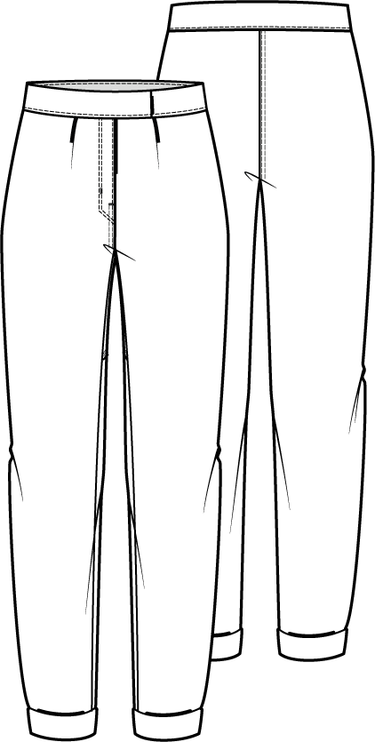 Knipmode 1022 - 18 - Broek modeltekening