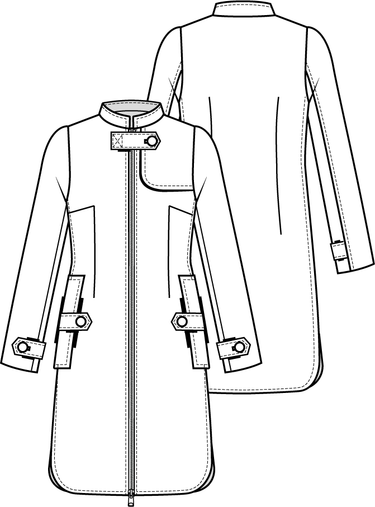 Knipmode 1022 - 19 - Jas modeltekening