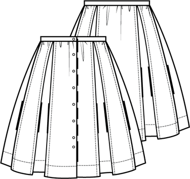 Knipmode 1022 - 32 - Rok modeltekening