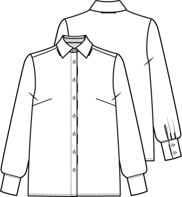 Knipmode 1122 - 03 - Blouse modeltekening