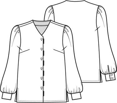 Knipmode 1122 - 05 - Blouse modeltekening