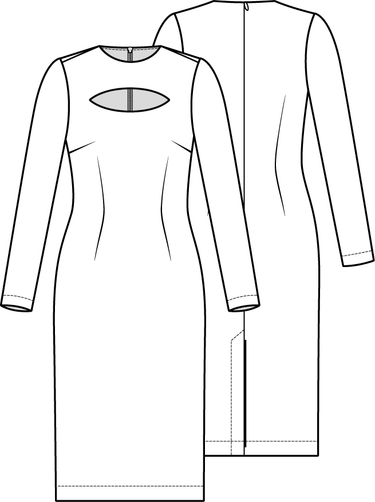 Knipmode 1122 - 06 - Jurk modeltekening