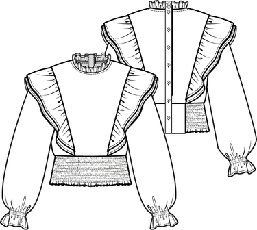 Knipmode 0223 - 05 - Top modeltekening