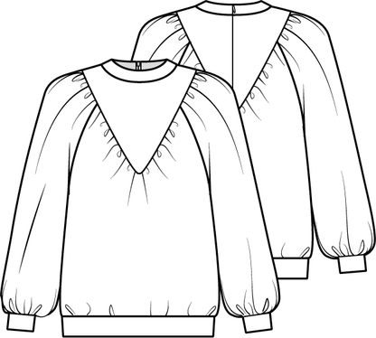 Knipmode 0223 - 09 - Sweater modeltekening