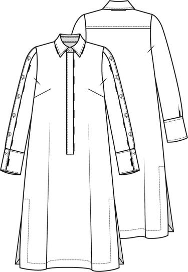 Knipmode 0223 - 17 - Overhemdjurk modeltekening