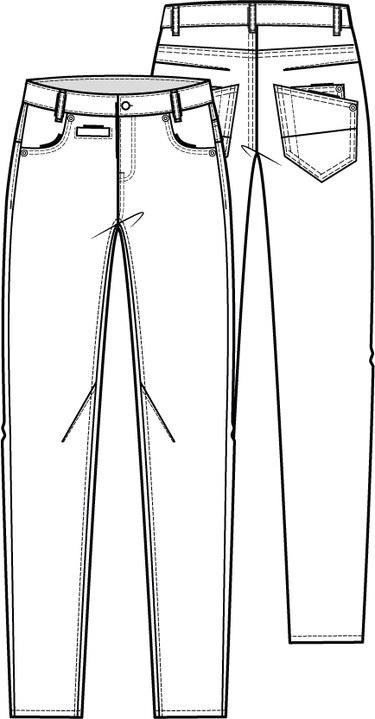 Knipmode 0323 - 01 Broek - Modeltekening