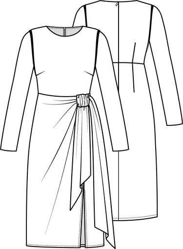 Knipmode 0323 - 04 Jurk - Modeltekening