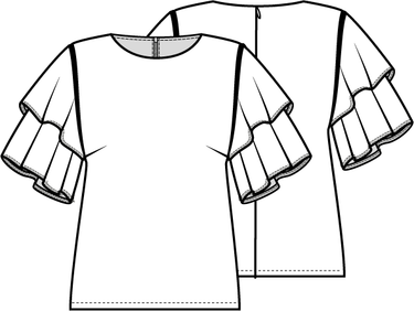 Knipmode 0323 - 06 Top - Modeltekening
