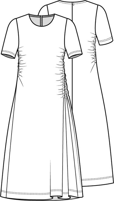 Knipmode 0523 - 18 - Jurk - Modeltekening